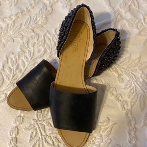 Latino black leather sandals